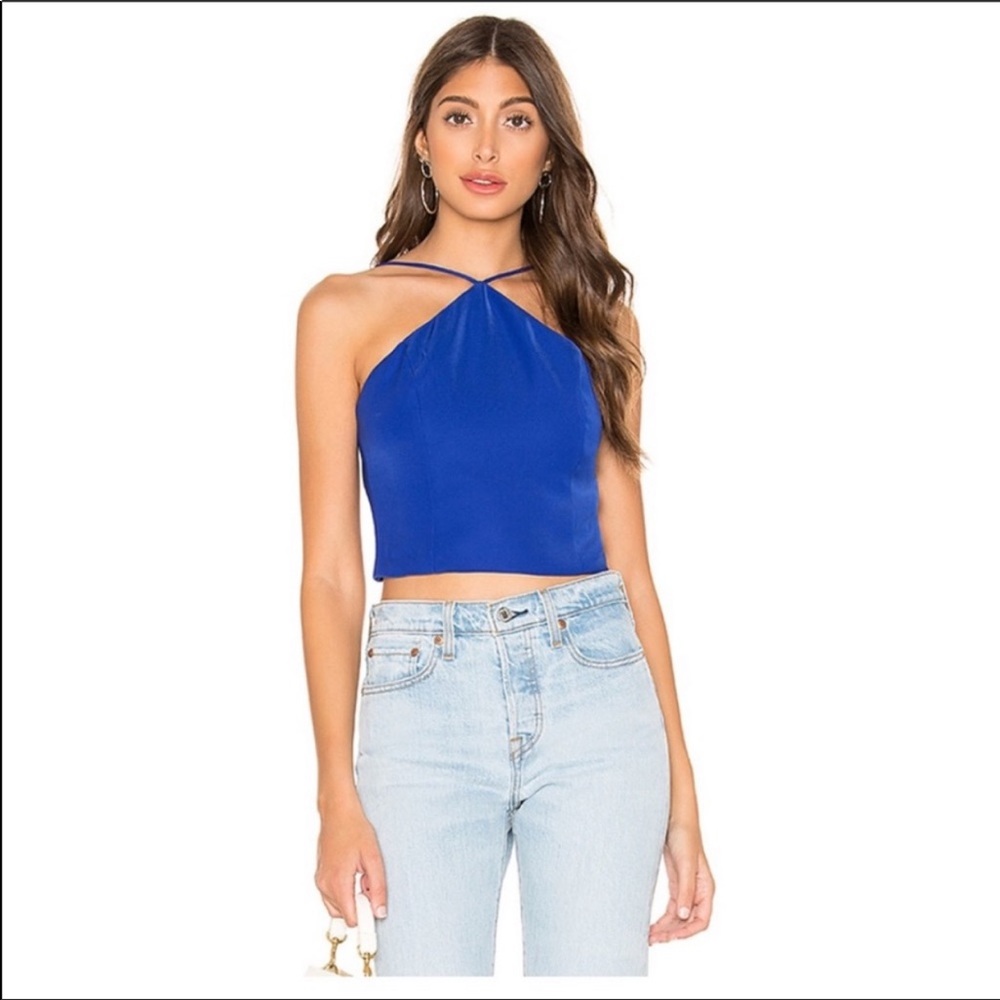 Superdown Cobalt Blue Halter Crop Top